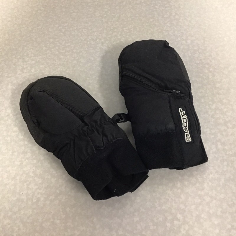 Scott Kids Black Mittens Fleece Lining Little Kids Toddler Size Large