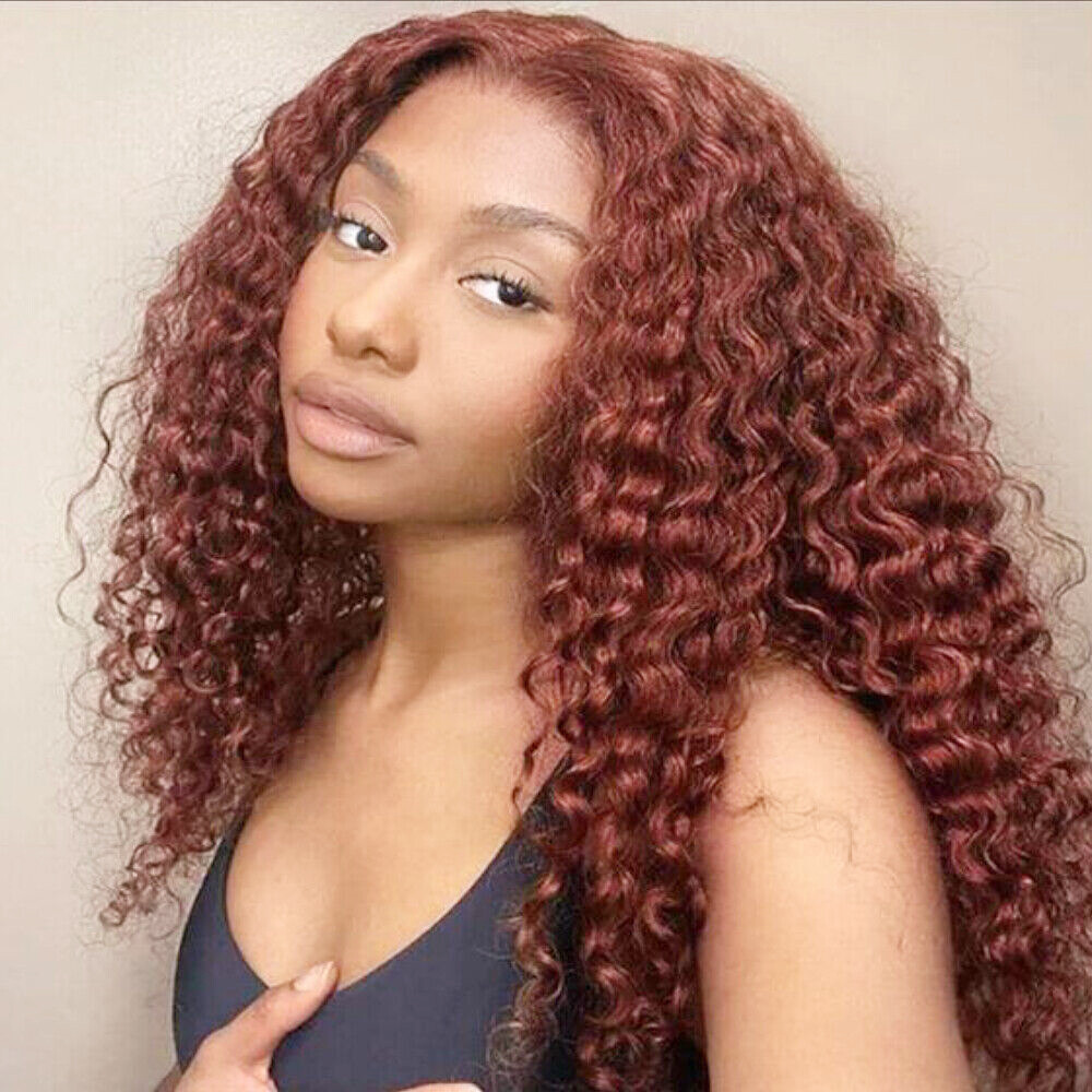 Copper Red #33 Water Wave Full Lace Wigs Human Hair Wigs Pre  display picture 1
