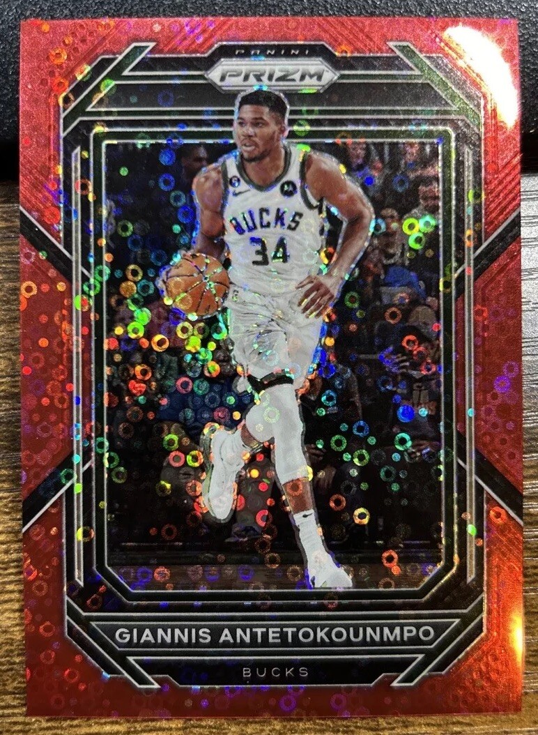 Giannis Antetokounmpo 2022-23 Panini Prizm Fast Break Red Disco /100 Prizm #96