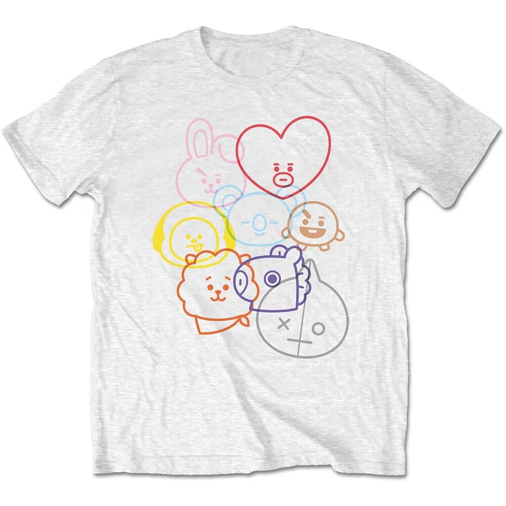 Bts white cheap t shirt