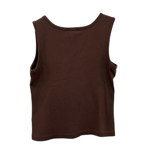 Y2K Brown Scoop Neck Rhinestone Studded Tank Top Size L - 第 4/5 張圖片