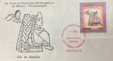 P) 1987 MÉXICO, PERSONALIDADES PREHISPÁNICAS, NEZAHUALPILLI, FDC, XF