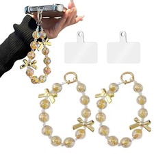 ASVNRES Phone Lanyard Wrist Strap, Crystal Butterfly Star Gems Phone Beaded W...