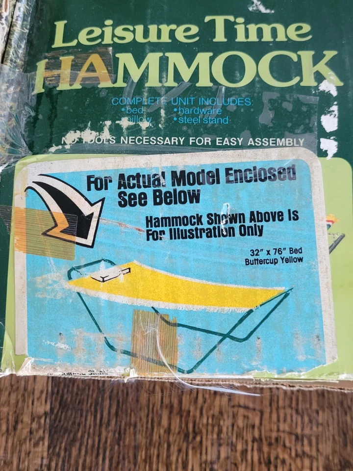Vintage Retro Algoma Net Co. 4 Pt. Leisure Time Hammock Buttercup Yellow ☆ NEW ☆ - Image 4 of 4