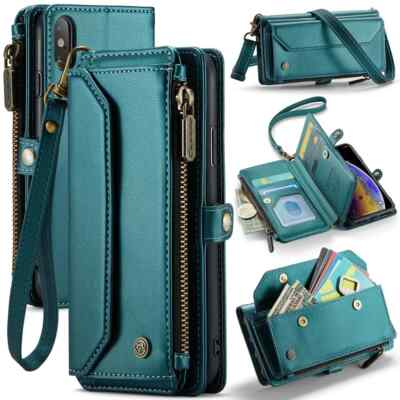 Flip Leather Case For Apple iPhone XS MAX Cover Multi-Functional Shoulder Bags