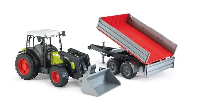 Bruder Spielzeug 02112 Claas Nectis Traktor Frontlader Anhänger Trecker Kipper 