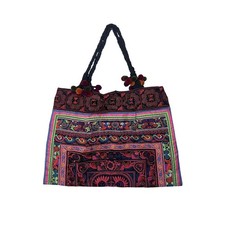 Boho Embroidered Tapestry Large Tote Bag Multicolor