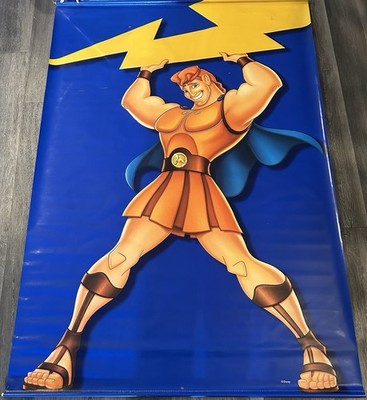 WALT DISNEY HERCULES/ PAIN & PANIC VINYL BANNER DOUBLE SIDED 46 x 67