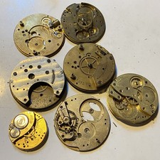 BULK DEAL LOT OF PARTIAL POCKET WATCH MOVEMENTS - FOR PARTS OR RESTORATION