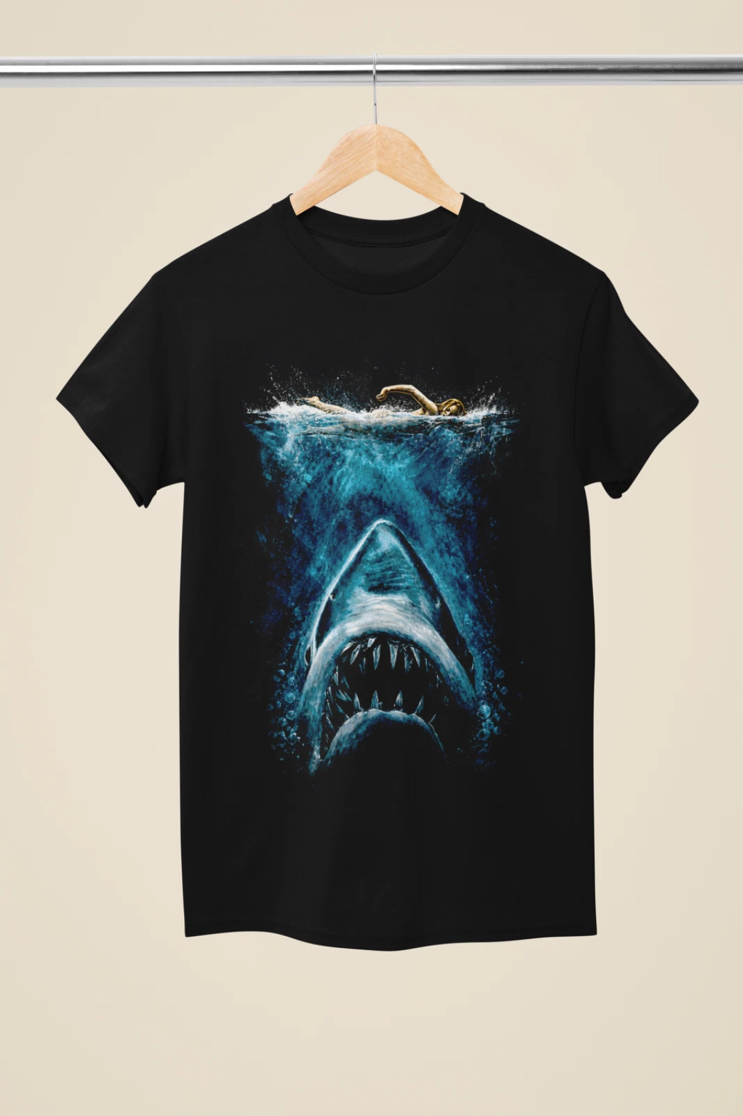 Inspired by 'Jaws" Movie Theme Black Unisex T-Shirt (MO 41)