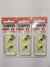 3 Packs VMC Tungsten Pro Series Mustache Jig 1/16 oz. Glow Hot Perch