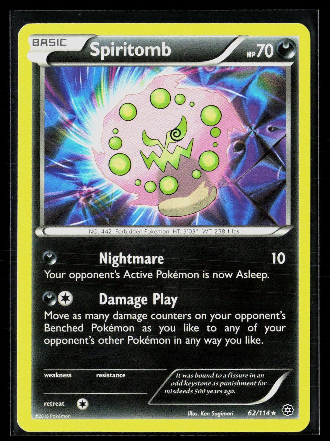 Spiritomb 62/114 Rare Steam Siege Pokemon NM