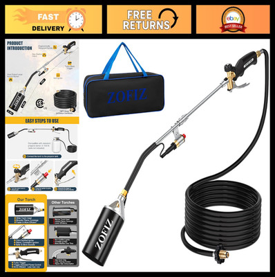 Heavy Duty Propane Torch Weed Burner Kit, 10FT Hose, Self-Igniter, Turbo Trigger