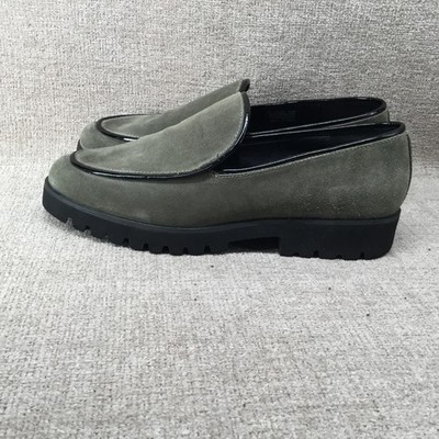 Donald Pliner Shoes Womens Size 9.5 Olive Suede Loafers Lug  display picture 1