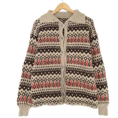 Vintage Nordischer Strickpullover Norwegen Fair Isle Wolle Damen Sg7 XL - Bild 1 von 4
