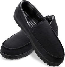 Mens Slippers Microsuede Moccasin Memory Foam House Shoes