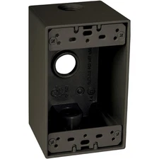 TayMac SD350Z Weatherproof Box, 1-Gang, (3) 1/2-Inch Outlets, Deep, Bronze