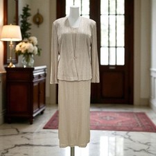 RM Richards Gold Glitter Formal Skirt Suit Set Mother Of Bride Evening Dress 2PC