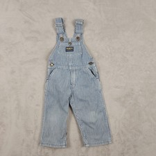 Vintage OshKosh B Gosh Overalls Toddler Size 2 Hickory Stripe Denim USA 80s 90s
