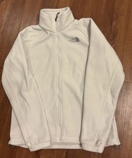 THE NORTH FACE Women's M Full-Zip Fleece Jacket Cream White High-Pile Outdoor