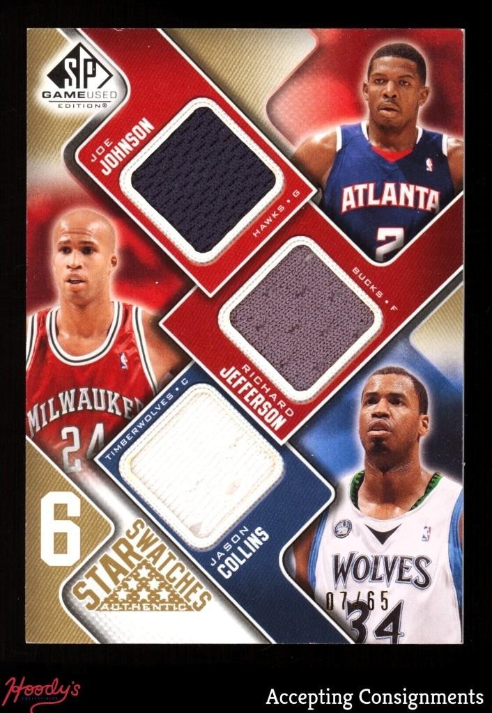 2009-10 SP Game Used Jason Collins Zach Randolph Gerald Wallace JERSEY 07/65 view 2