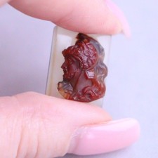Antique Cameo Hard Rock Roman Profile Warrior for Ring /Pendant- NO TARIFF