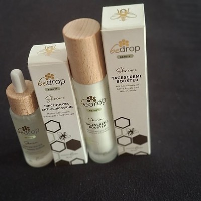 BEDROP Concentrated Skin Care Set Anti Aging Serum 30ml &Tagescreme Booster 50ml