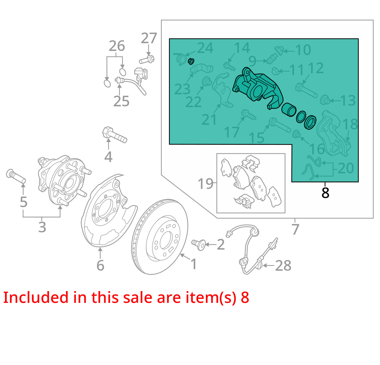 2017-2020 Hyundai Elantra Front Driver Left Brake Caliper L3QPS