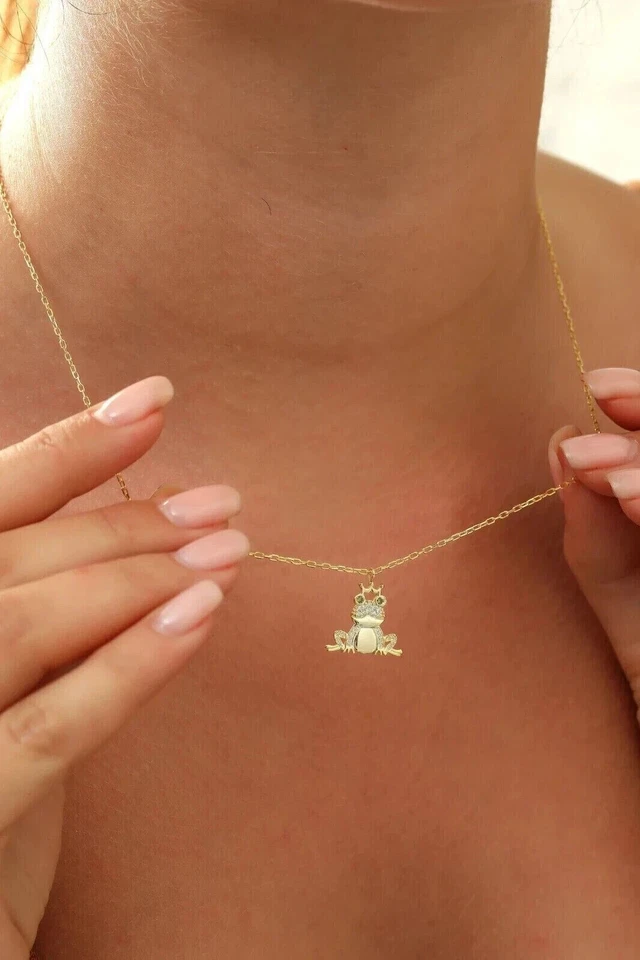 2 Ct Round Cut Simulated Peridot Fancy Frog Shape Pendant 14k Yellow Gold Plated - Image 3 of 4