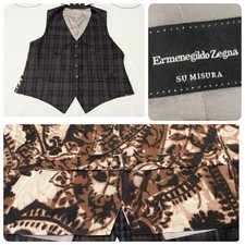 Ermenegildo Zegna Formal Dress Vest Tweed 100 Wool Plaid EU 56 / US 46 Mint 