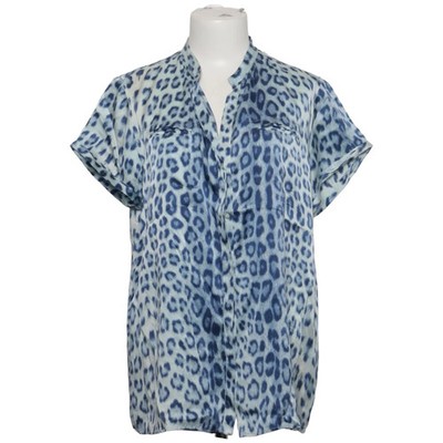 Robert Friedman, Bluse, Größe: XL, Blau/Weiß, Seide, Leopard, Damen #ZzH