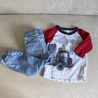 Mud Pie Boys 2T 2pc Outfit Set Truck Graphic Tee & Denim Pants Carters