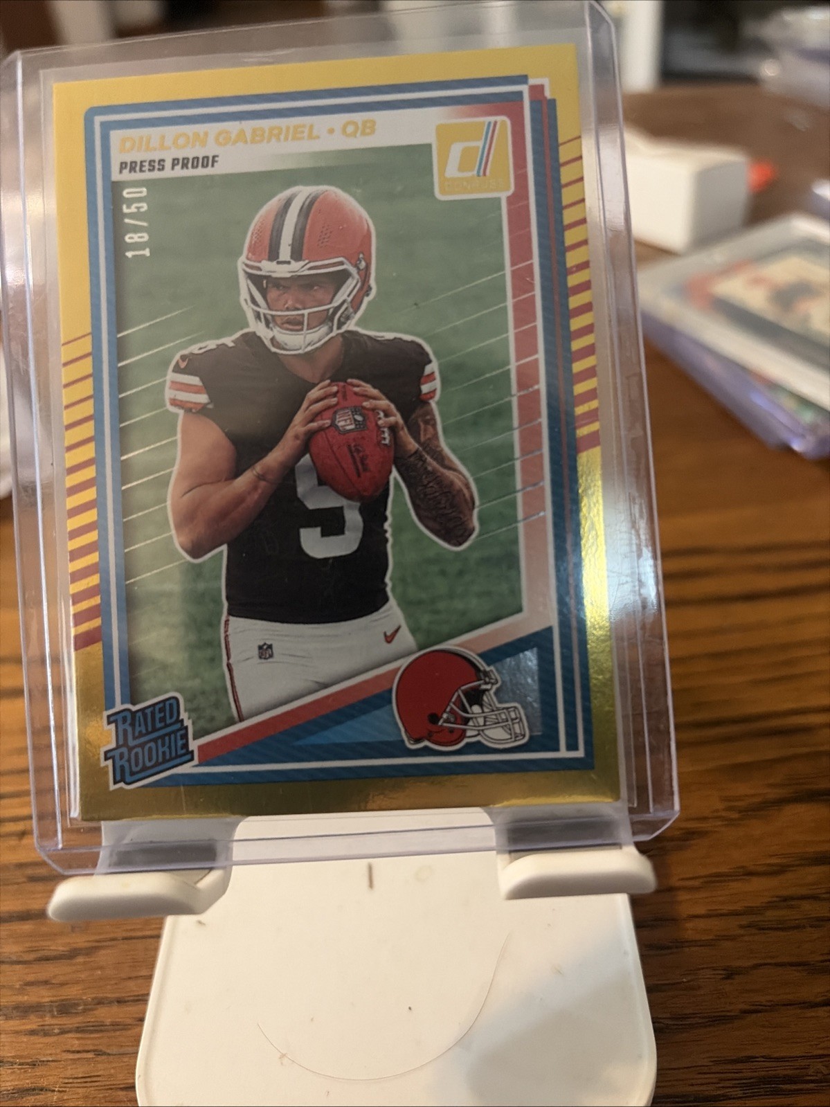 2025 Panini Donruss - Rated Rookie Dillon Gabriel #316 Press Proof Gold /50 (RC)
