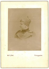 Cabinet Card Circa 1890s W.C. Bell Young Lady in Dress Unmarked