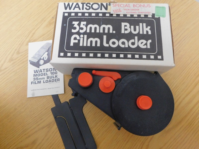 Watson Model 100 35mm Bulk Film Loader w/Box Manual & Film Leader Template VG