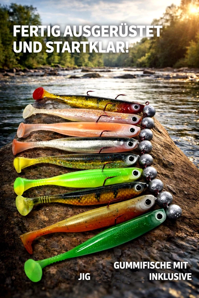 SEIKA Gummifisch Set mit BKK-Jig 10 STK komplett Zander Hecht Stint - Bild 1 von 1