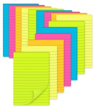  15 Pads Lined Sticky Notes 4x6 in Post, Large sticky notes 4x6, Bright