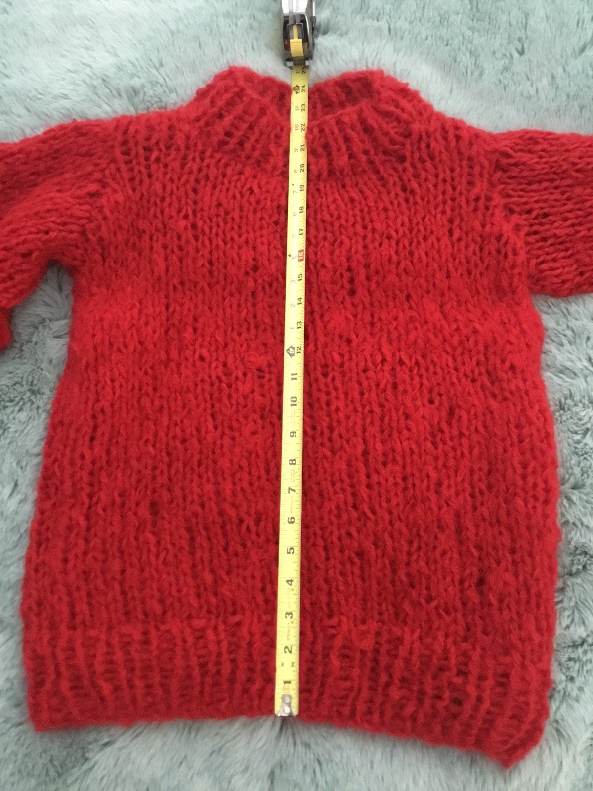Handmade Sweater knitted from Loopy Mango So Soft Mohair Yarn Valentine Red❣️ thumbnail 5