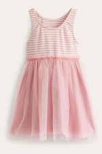 Mini Boden Jersey Tulle Mix Sleeveless Dress Pink 4-5Y Party Girl READ