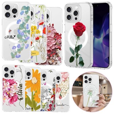 Flower Painted Custom Phone Case For iPhone 17 Pro Max 16 15 14 13 Magsafe Cover