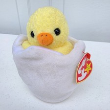 Ty Beanie Baby Retired Eggbert Chick in Egg W/ Tag Released 1999 Birthday 1998