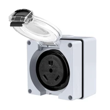 30Amp RV Power Outlet Box,Nema TT-30R Receptacle 125Volt,Outdoor Dustproof and W