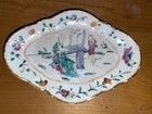 Antique Chinese Famille Rose Footed Porcelain Dish Qing Dynasty 19th Century