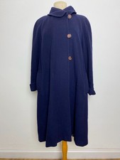 Precis Coat Jacket Size UK 12 Navy Wool Blend Long Button Down Pockets 