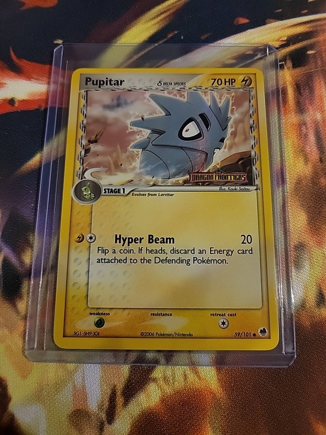 2006 Pokemon Pupitar 59/101 EX Dragon Frontiers Reverse Holo Stamped - Mint