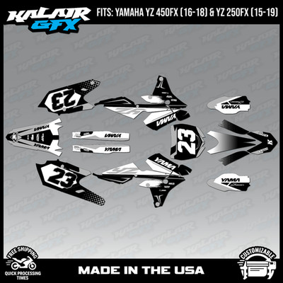 Graphics Kit for Yamaha YZ450FX (2016-2018) and YZ250FX (2015-19) Evader - White