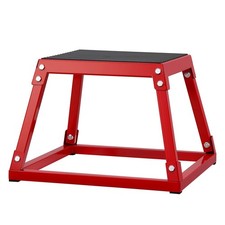 Steel Plyo Box 12" Anti-Slip Jump Platform for Home Gym Strength Training Red