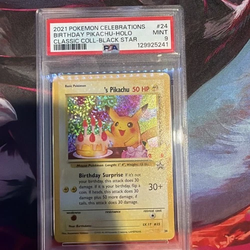2021 Pokemon Celebrations Birthday Pikachu Holo Classic Card #24 PSA 9 Mint