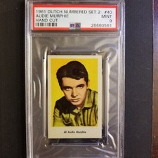 1961 Dutch Numbered Set 2 #40 AUDIE MURPHY Actor WORLD WAR II Army Hero PSA 9