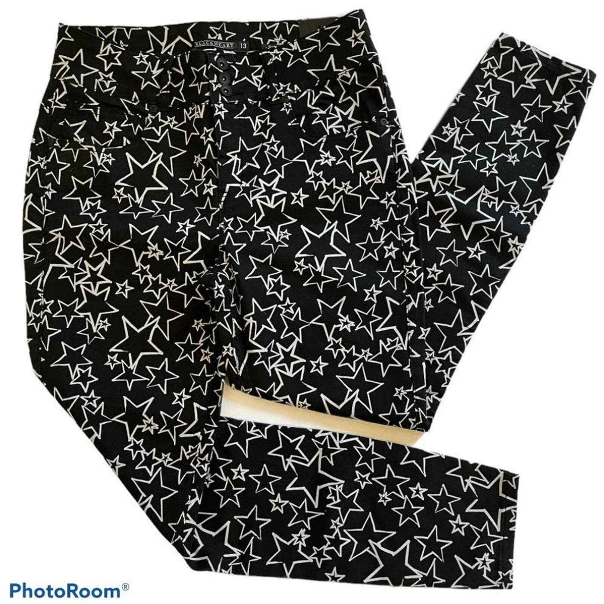 NWT Blackheart Hot Topic White Star Skinny Jeans 13